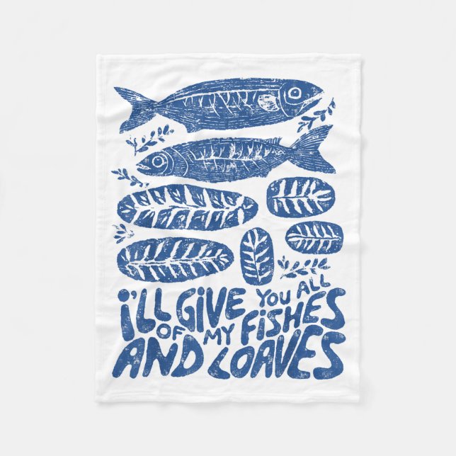 Christian 2 Fishes 5 Breads 5000 Against  Fleecedecke (Vorderseite)