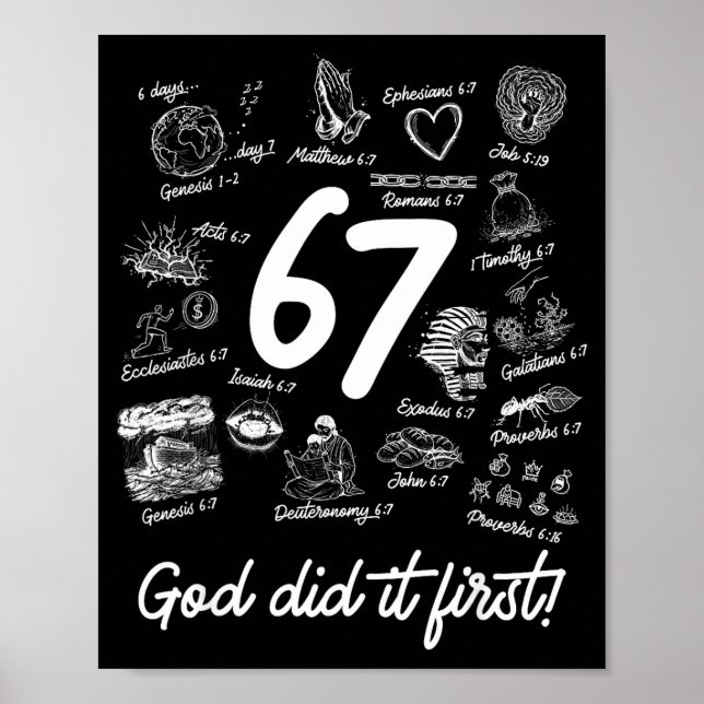 Christian 6 7 Meme Six Seven 67 Bible Verse Script Poster (Vorne)