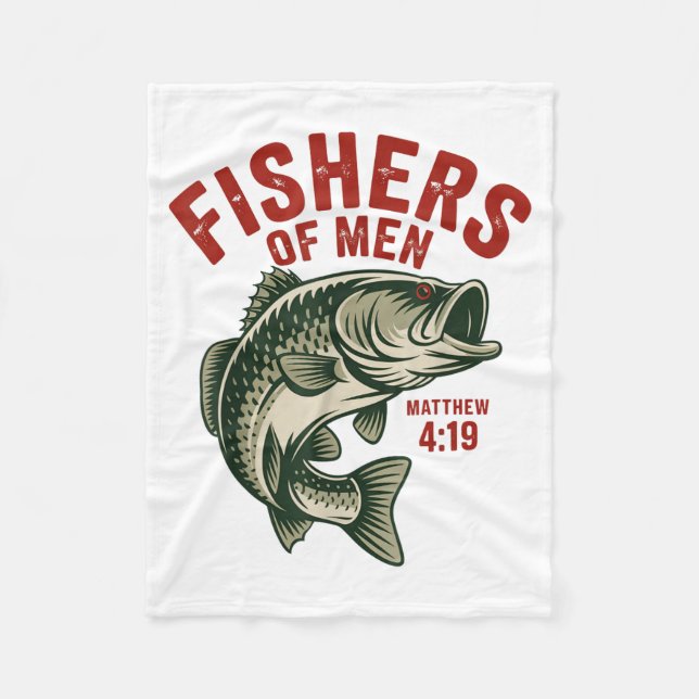 Christian Angler Fishers Of Men Matthew 4 19 Verse Fleecedecke (Vorderseite)
