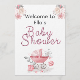 Christian Baby Girl Shower Personalized Text Photo Einladung