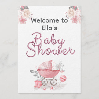 Christian Baby Girl Shower Personalized Text Photo Einladung