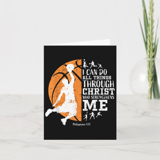 Christian Basketball I Can Do All Things Through C Karte (Vorderseite)