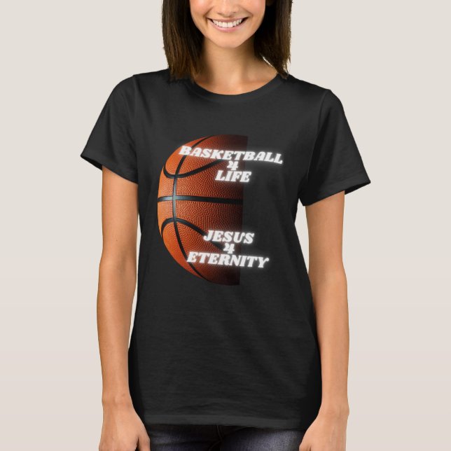Christian Basketball Kids Athlete Religious Jesus  T-Shirt (Vorderseite)