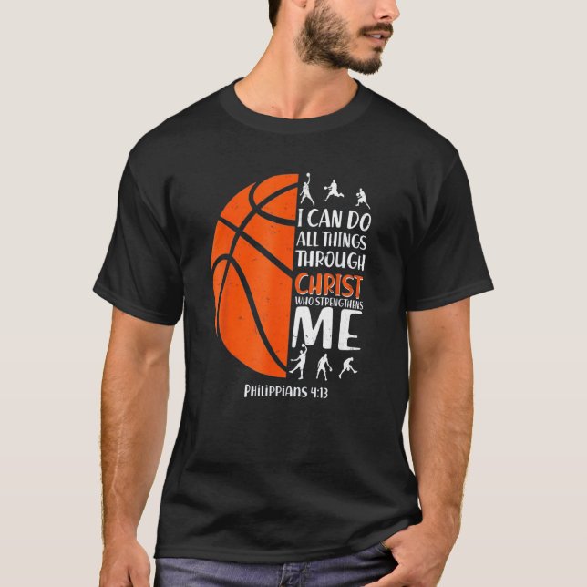 Christian Basketball  Men Boys Kids Religious T-Shirt (Vorderseite)