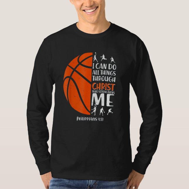 Christian Basketball  Men Boys Kids Religious T-Shirt (Vorderseite)