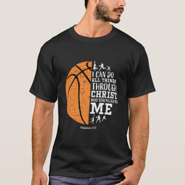 Christian Basketball Religious T-Shirt (Vorderseite)