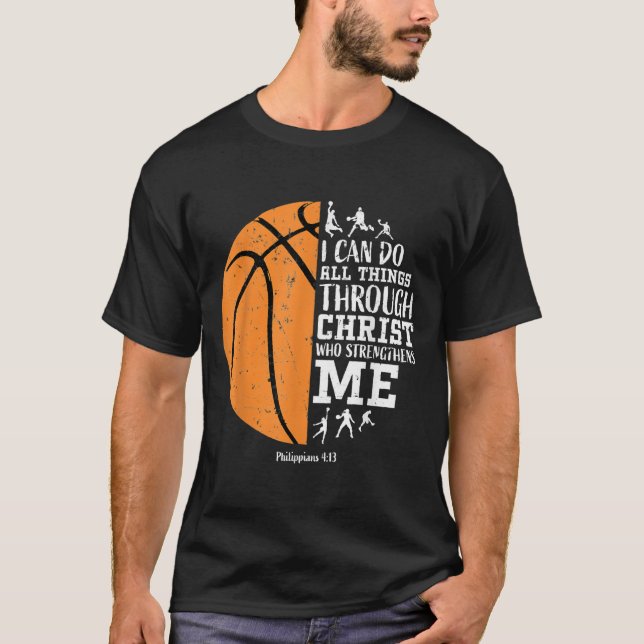 Christian Basketball S Men Boys Kids Religious Gif T-Shirt (Vorderseite)