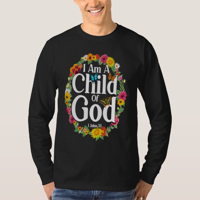 Christian Bible Verse 1 John 31 Flower Butterfly   T-Shirt (Vorderseite)