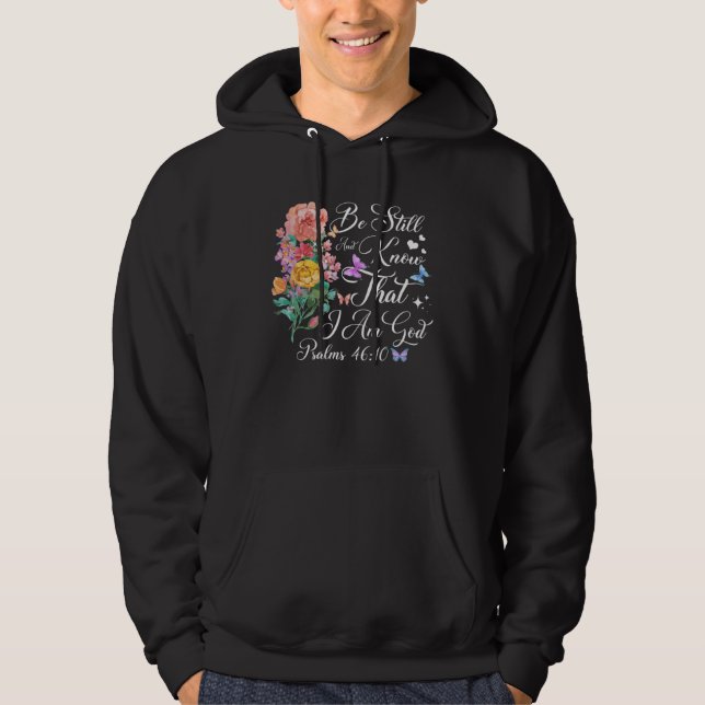 Christian Bible Verse Butterfly Flower Faith God J Hoodie (Vorderseite)
