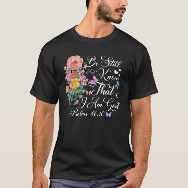 Christian Bible Verse Butterfly Flower Faith God J T-Shirt (Vorderseite)