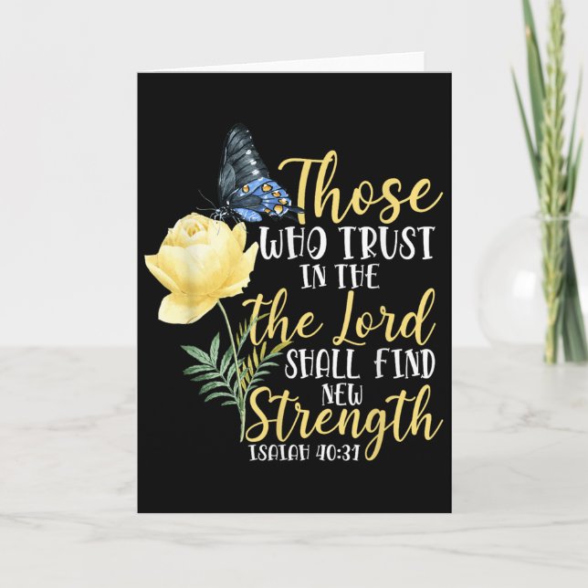 Christian Bible Verse Butterfly Rose Flower Isaiah Karte (Vorderseite)