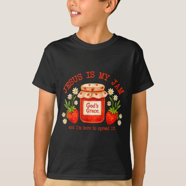 Christian Bible Verse Faith Strawberry Jesus Is My T-Shirt (Vorderseite)
