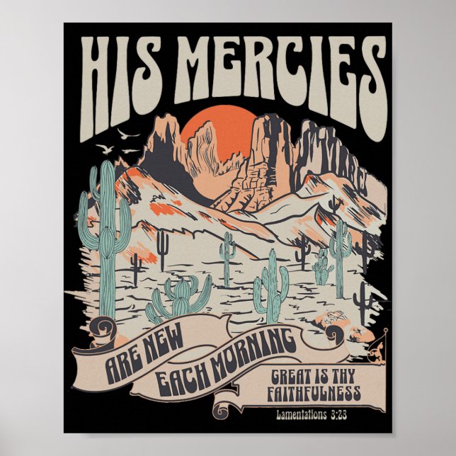 Christian Bible Verse His Mercies Are New Each Mor Poster (Vorne)