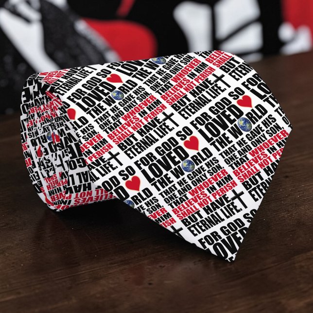Christian Bible Verse John 3:16 Custom Necktie Krawatte (Von Creator hochgeladen)