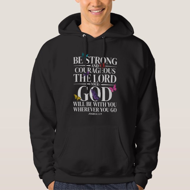 Christian Bible Verse Joshua 19 Butterfly Hoodie (Vorderseite)