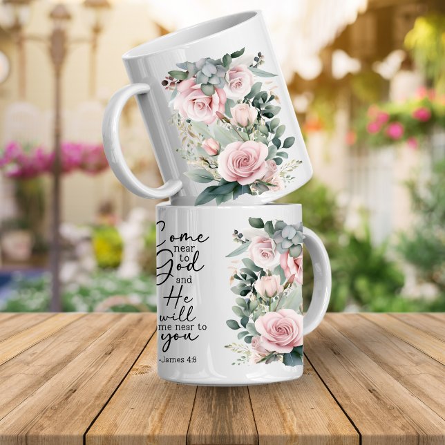 Christian Bible Verse Psalms Floral Coffee Mug Kaffeetasse (Bible Verse Floral Mugs)