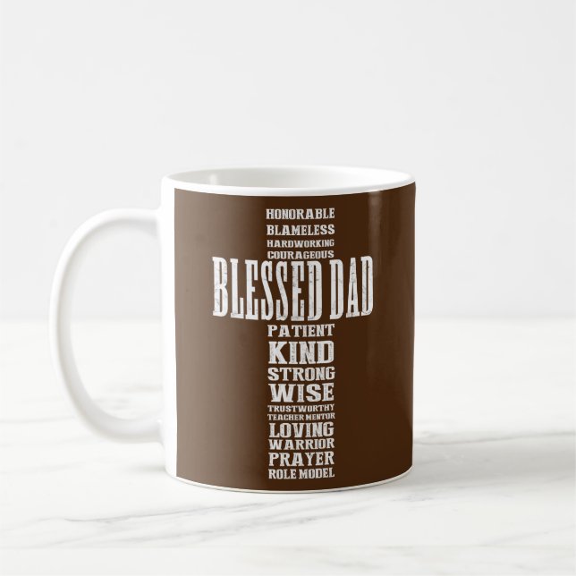 Christian Blessed Dad Cross Fathers Day Prayer Kaffeetasse (Links)