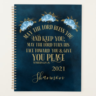 Christian Blessing Bible Floral 2022 Personalized Planer