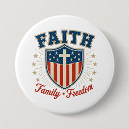    Christian-Button „Glaube Familie Freiheit“   Button