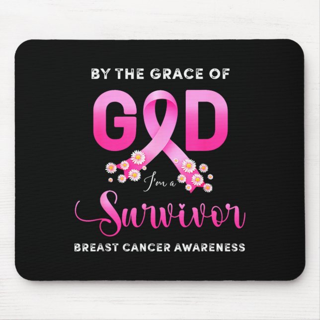 Christian By Grace Of God Survivor Breast Cancer A Mousepad (Vorne)