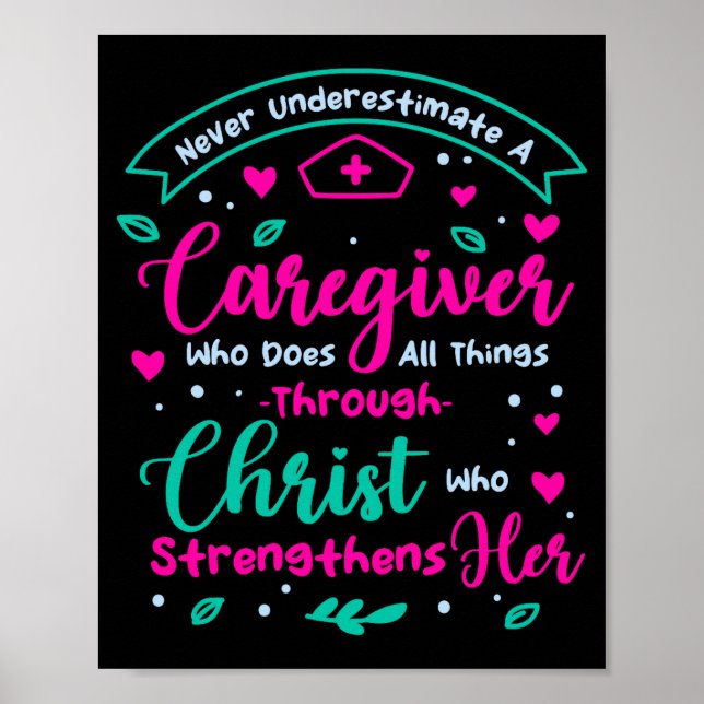 Christian Caregiver Female Caregiver Appreciation  Poster (Vorne)