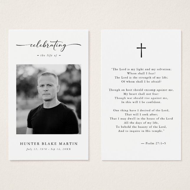 Christian Celebration of life Funeral Prayer Card (Vorne & Hinten)