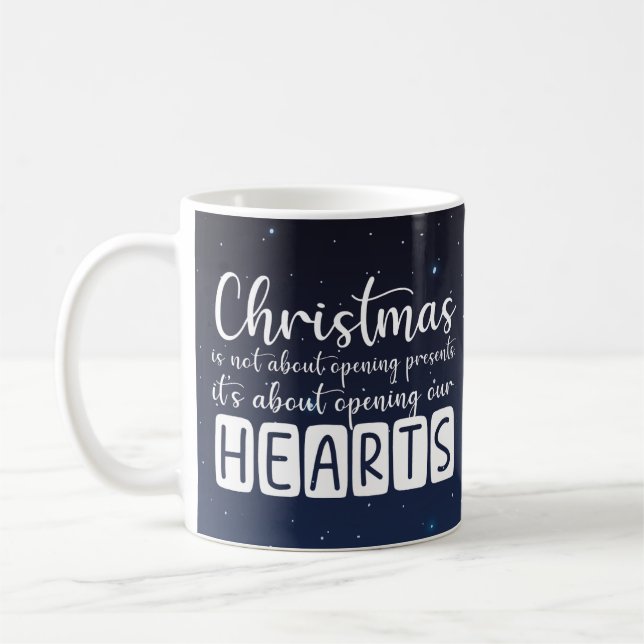 Christian Christmas heart and stars Mug Kaffeetasse (Links)