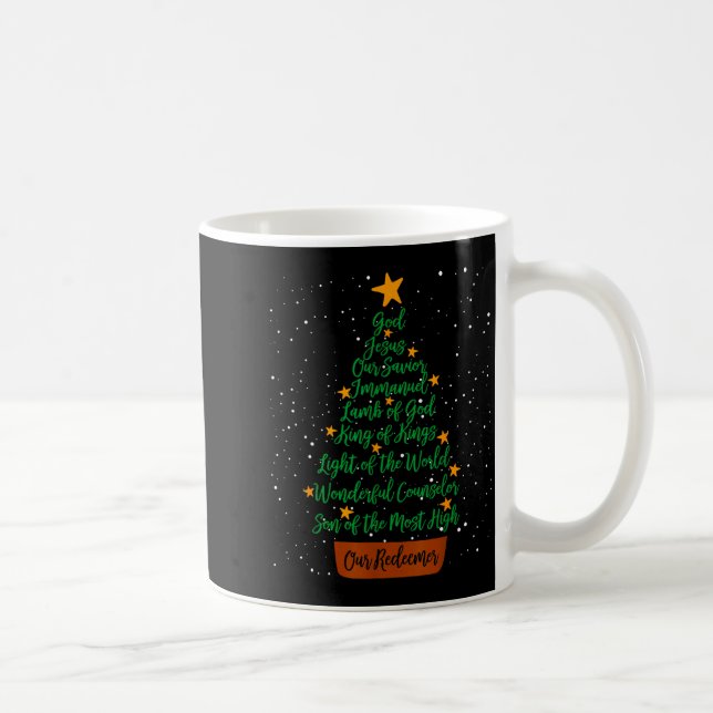 Christian Christmas Jesus Bible Names Xmas Tree Sh Kaffeetasse (Rechts)