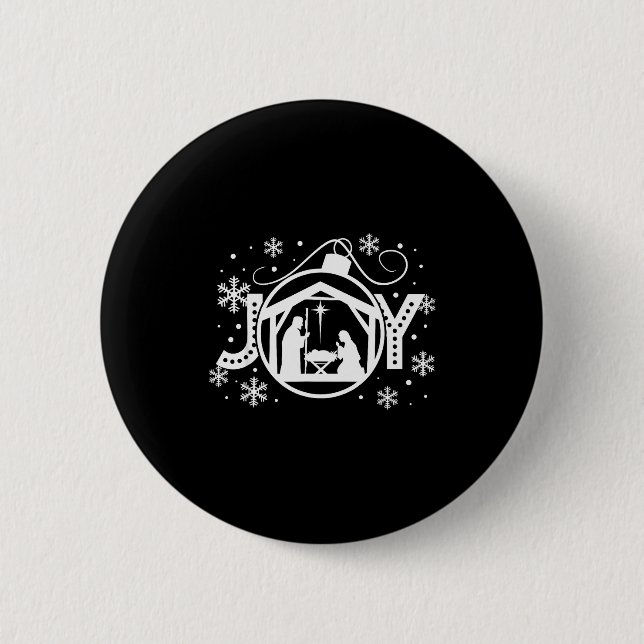 Christian Christmas Joy Jesus Nativity Scene Faith Button (Vorderseite)