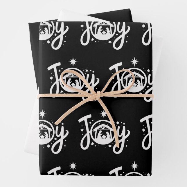 Christian Christmas Joy Jesus Nativity Scene Faith Geschenkpapier Set (Beispiel)