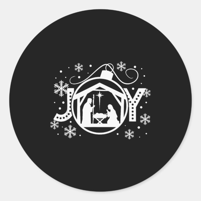 Christian Christmas Joy Jesus Nativity Scene Faith Runder Aufkleber (Vorderseite)