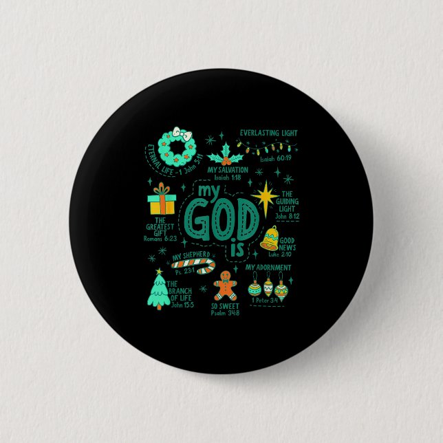 Christian Christmas My God Is Jesus Is The Reason  Button (Vorderseite)