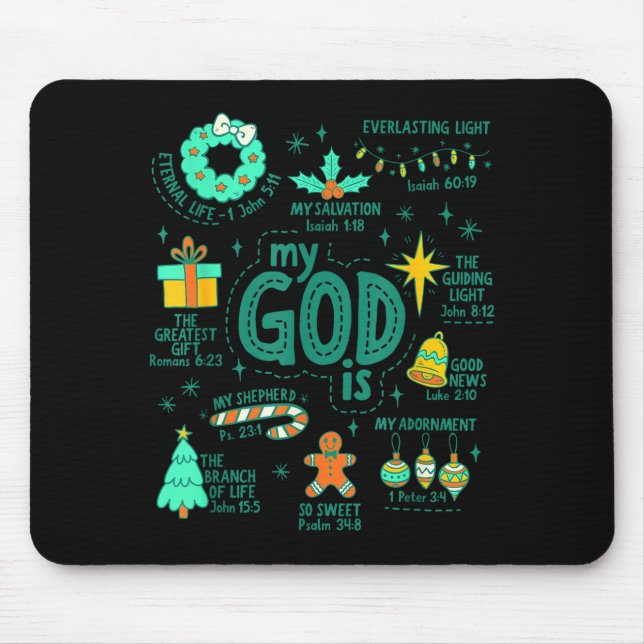 Christian Christmas My God Is Jesus Is The Reason  Mousepad (Vorne)