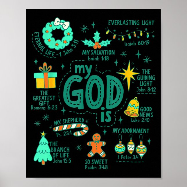 Christian Christmas My God Is Jesus Is The Reason  Poster (Vorne)