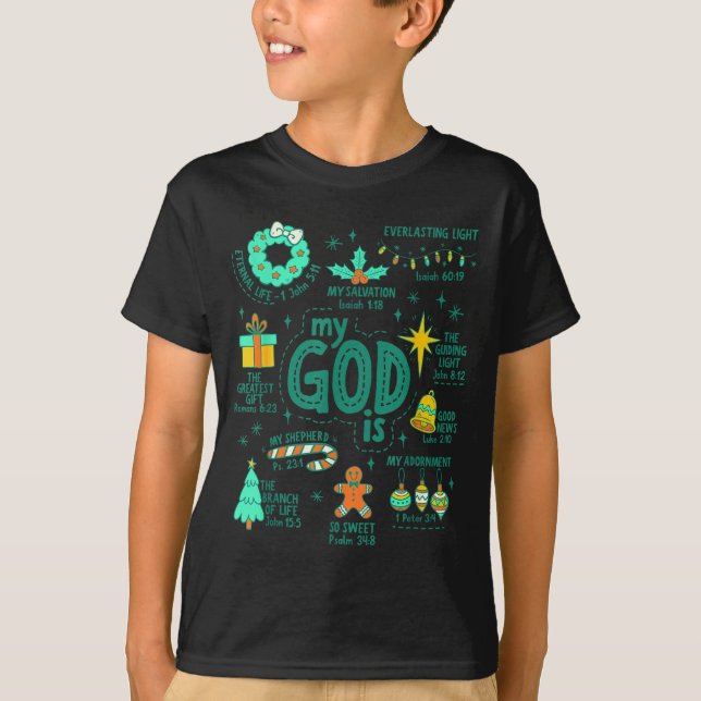 Christian Christmas My God Is Jesus Is The Reason  T-Shirt (Vorderseite)