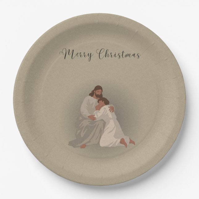 Christian Christmas Napkins Pappteller (Vorderseite)