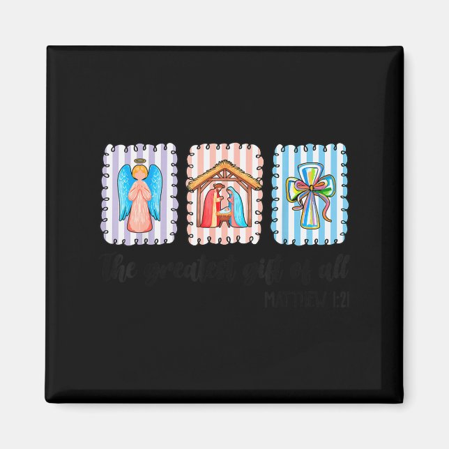 Christian Christmas Nativity Scene Jesus Faith Bel Magnet (Vorne)