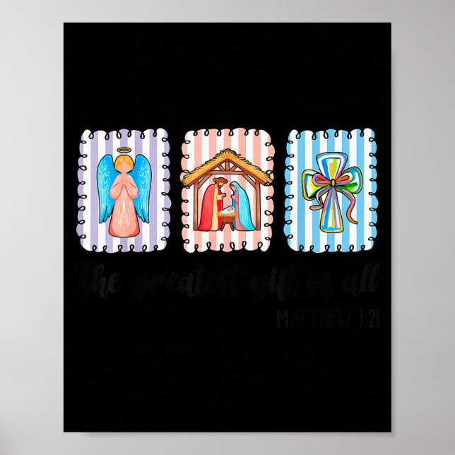 Christian Christmas Nativity Scene Jesus Faith Bel Poster (Vorne)
