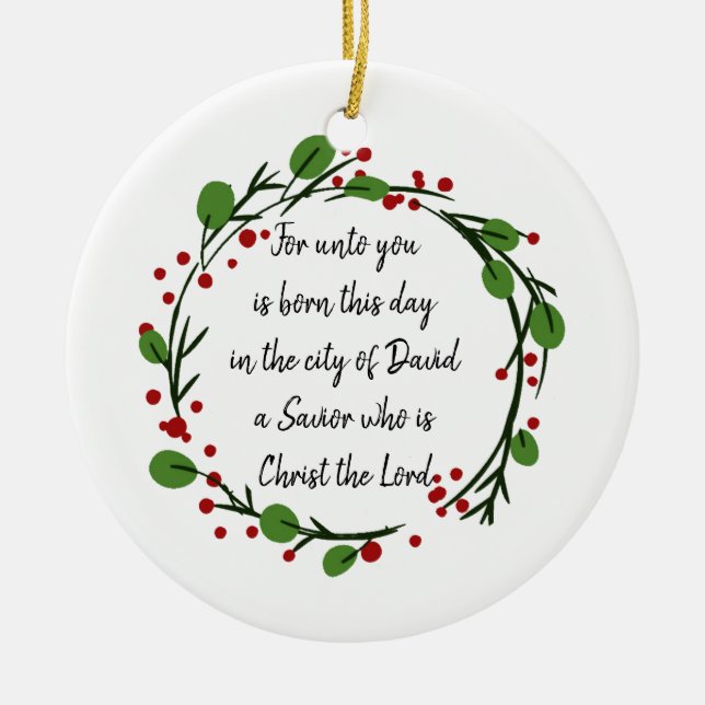 Christian Christmas Scripture Sticker Scripture Keramik Ornament (Vorne)