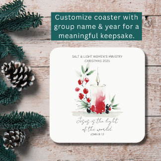 Christian Christmas Scripture Stylish Custom Event Rechteckiger Pappuntersetzer