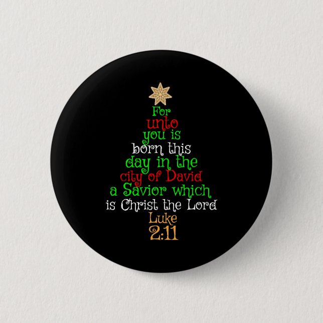 Christian Christmas Tree Shirts Button (Vorderseite)