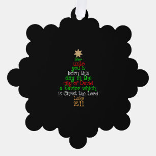 Christian Christmas Tree Shirts Ornament Karte