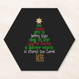 Christian Christmas Tree Shirts Untersetzer