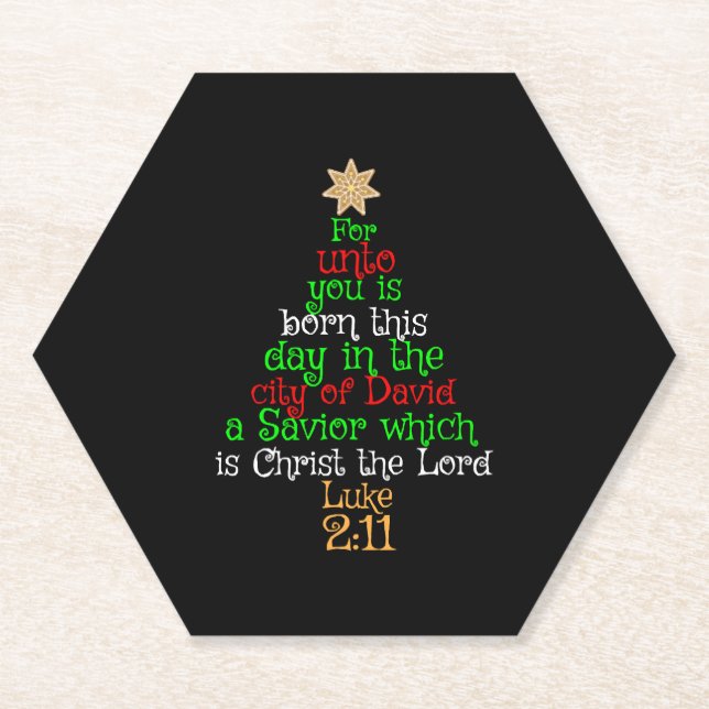 Christian Christmas Tree Shirts Untersetzer (Vorderseite)