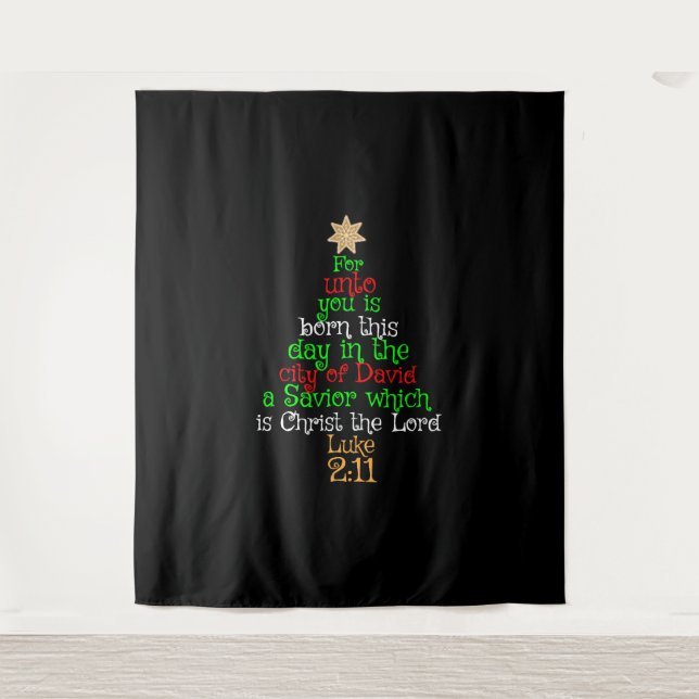 Christian Christmas Tree Shirts Wandteppich (Vorderseite)