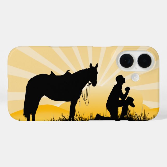 Christian Cowboy iPhone Case (Rückseite (Horizontal))