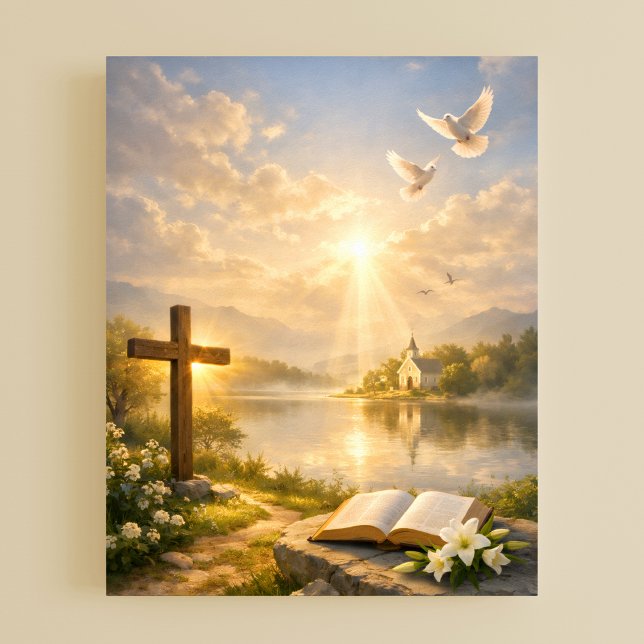 Christian Cross and Bible Sunrise Poster (Von Creator hochgeladen)