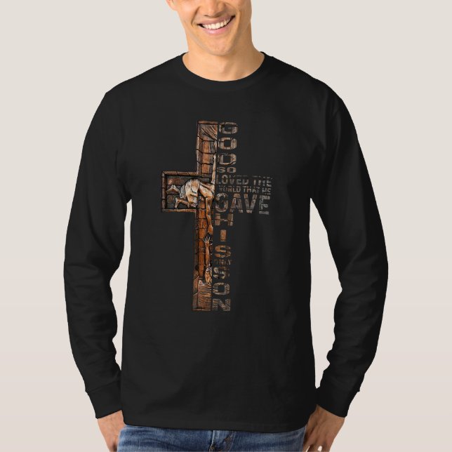 Christian Cross Bible John 316 God So Loved The Wo T-Shirt (Vorderseite)