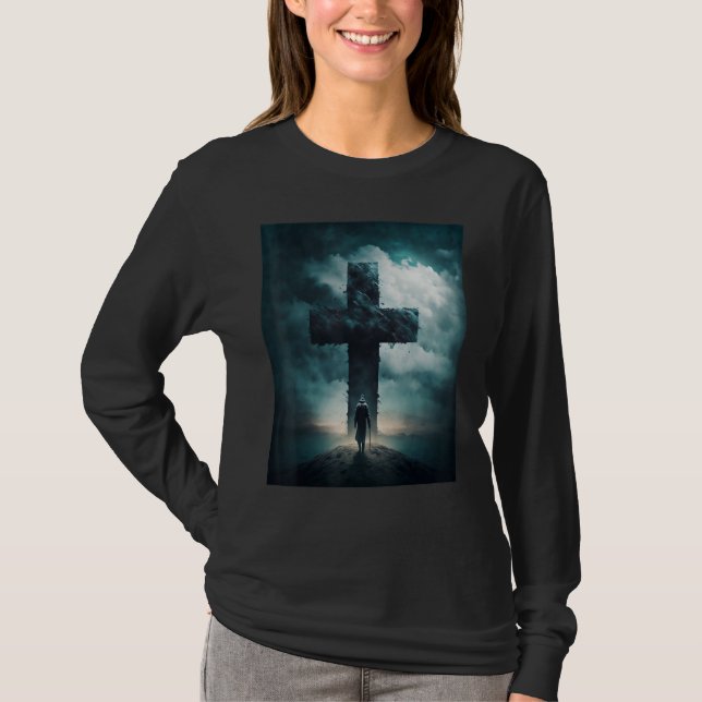 Christian Cross Faith and Prayer T-Shirt (Vorderseite)