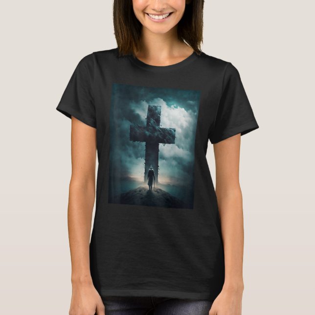 Christian Cross Faith and Prayer T-Shirt (Vorderseite)